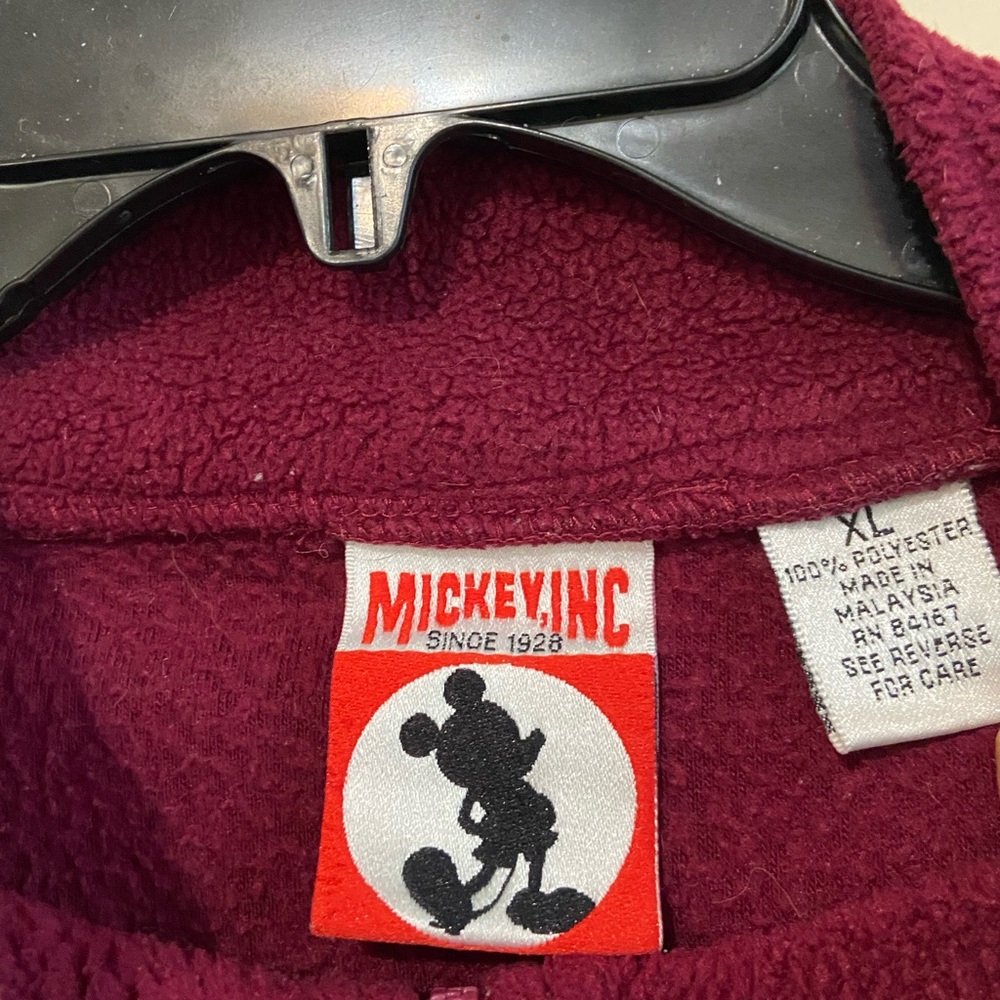 Vintage 1990s MICKEY INC Disney‎ World Quarter Zip Pullover Fleece Jacket men XL - Picture 3 of 9